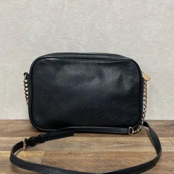 Michael Kors Black Ginny Pebbled Leather Chain Rectangular Crossbody Bag - Picture 2 of 6